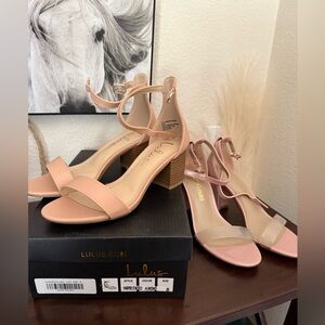 Nude Sandals with Block Heels x2